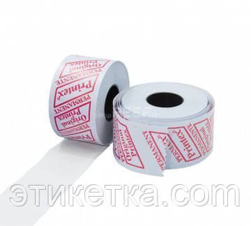 Етикет-стрічка 37 x 28 біла пряма (Printex) 111041 фото