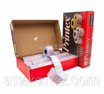 Етикет-стрічка 37 x 28 біла пряма (Printex) 111041 фото