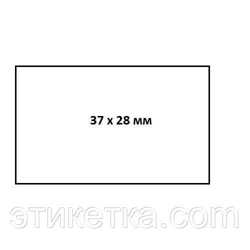 Етикет-стрічка 37 x 28 біла пряма (Printex) 111041 фото